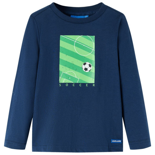 vidaXL T-shirt med långa ärmar för barn marinblå 104