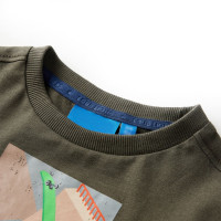 Produktbild för T-shirt med långa ärmar för barn kaki 92