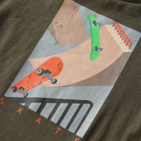 Produktbild för T-shirt med långa ärmar för barn kaki 92