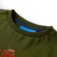 Produktbild för T-shirt med långa ärmar för barn mörk khaki 128