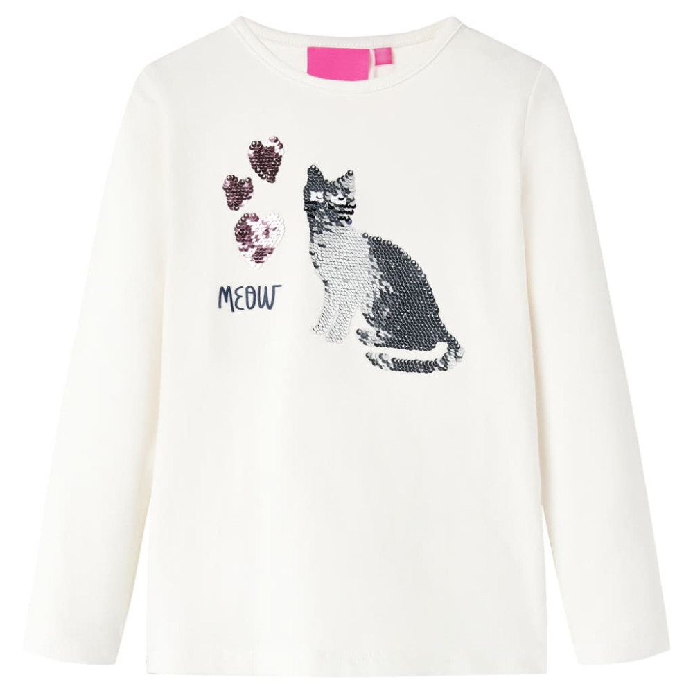 Produktbild för T-shirt med långa ärmar för barn ecru 128