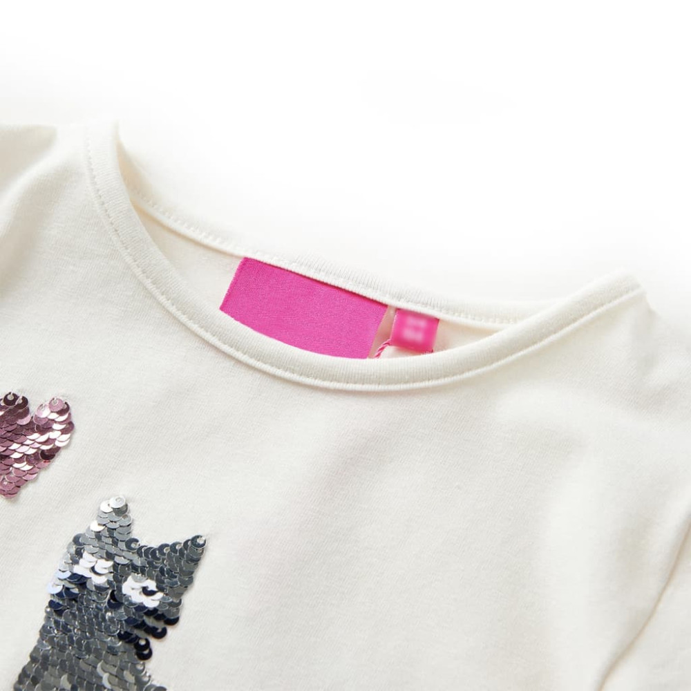 Produktbild för T-shirt med långa ärmar för barn ecru 128