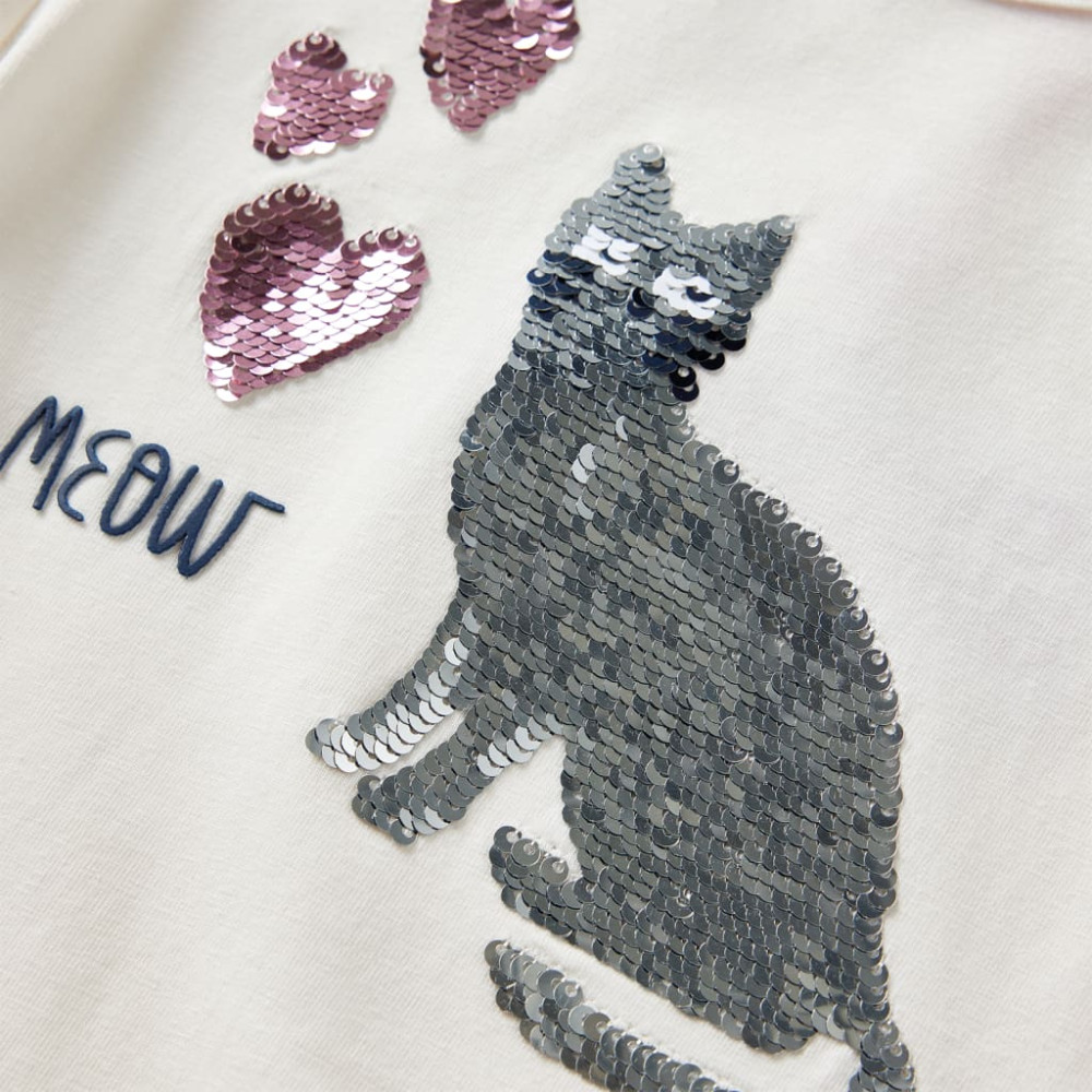 Produktbild för T-shirt med långa ärmar för barn ecru 128