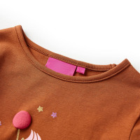 Produktbild för T-shirt med långa ärmar för barn konjaksbrun 104