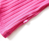 Produktbild för T-shirt med långa ärmar för barn ribbstickad stark rosa 128