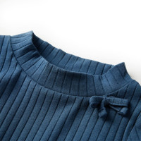 Produktbild för T-shirt med långa ärmar för barn ribbstickad marinblå 140