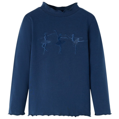 vidaXL T-shirt med långa ärmar för barn marinblå 104