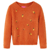 Produktbild för Stickad tröja för barn orange 104