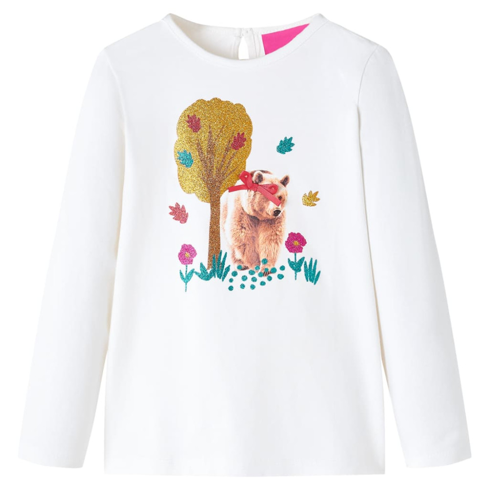 Produktbild för T-shirt med långa ärmar för barn ecru 116