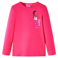 Produktbild för T-shirt med långa ärmar för barn stark rosa  116