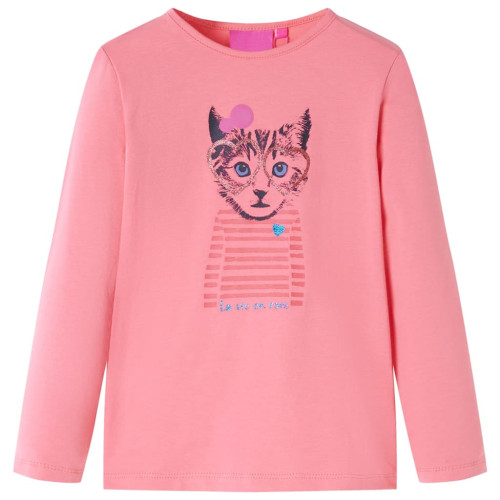vidaXL T-shirt med långa ärmar för barn rosa 128