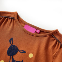 Produktbild för T-shirt med långa ärmar för barn konjaksbrun 92
