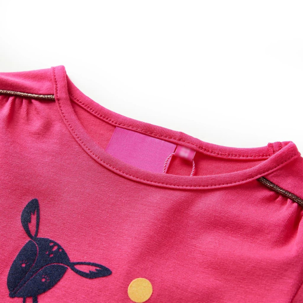 Produktbild för T-shirt med långa ärmar för barn stark rosa 104