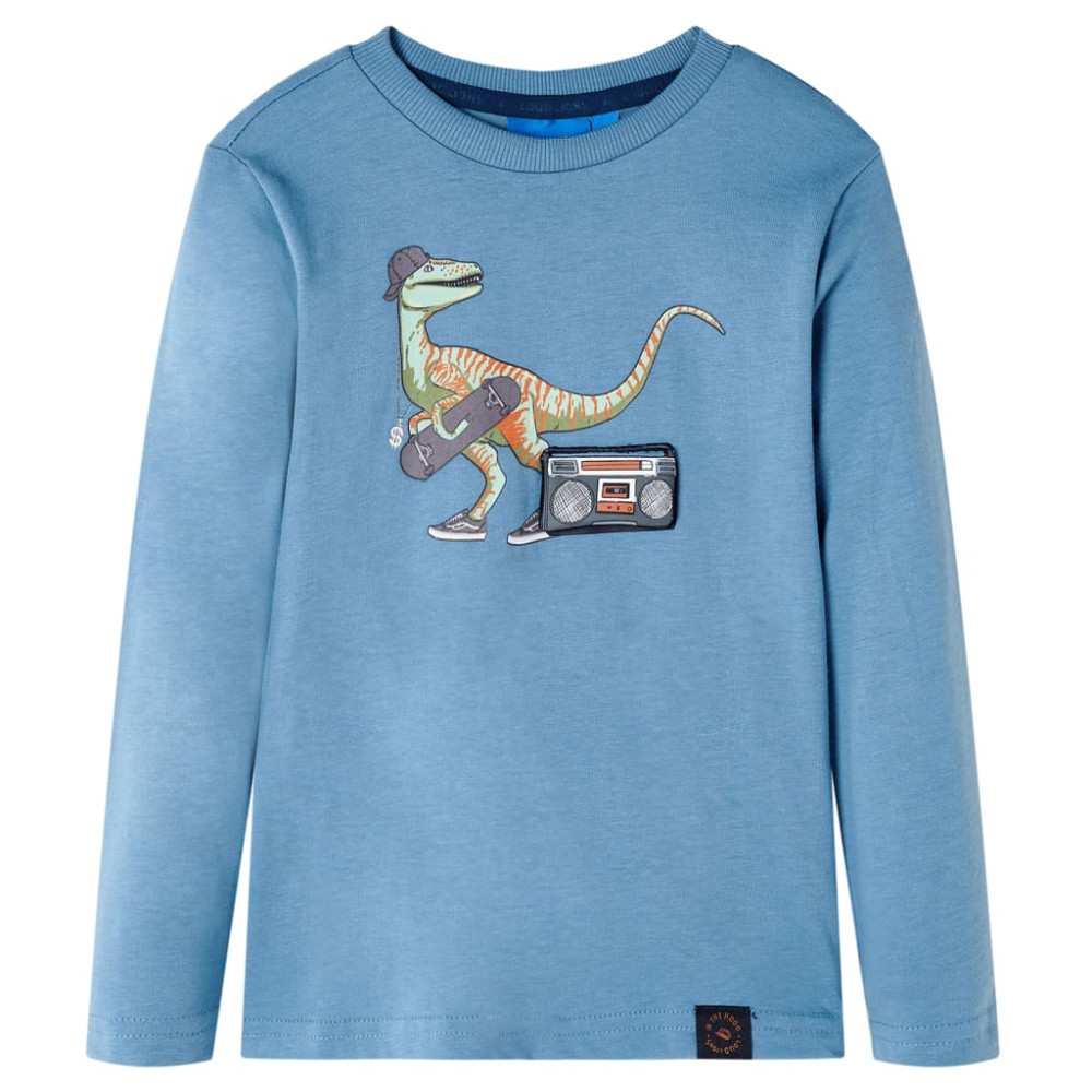 Produktbild för T-shirt med långa ärmar för barn blå 92