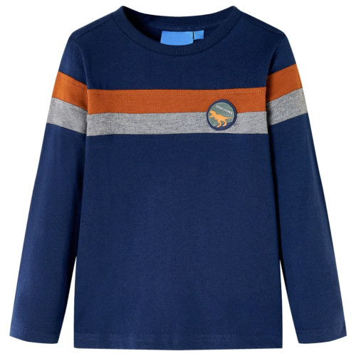 vidaXL T-shirt med långa ärmar för barn marinblå 104