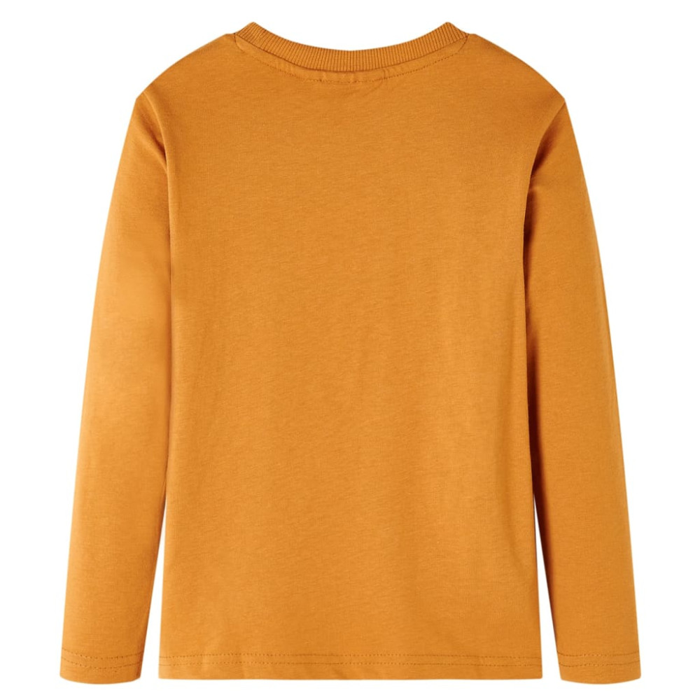 Produktbild för T-shirt med långa ärmar för barn mörk ockra 104