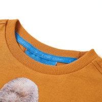 Produktbild för T-shirt med långa ärmar för barn mörk ockra 104