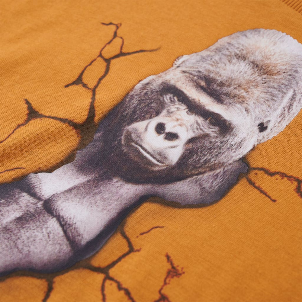 Produktbild för T-shirt med långa ärmar för barn mörk ockra 128