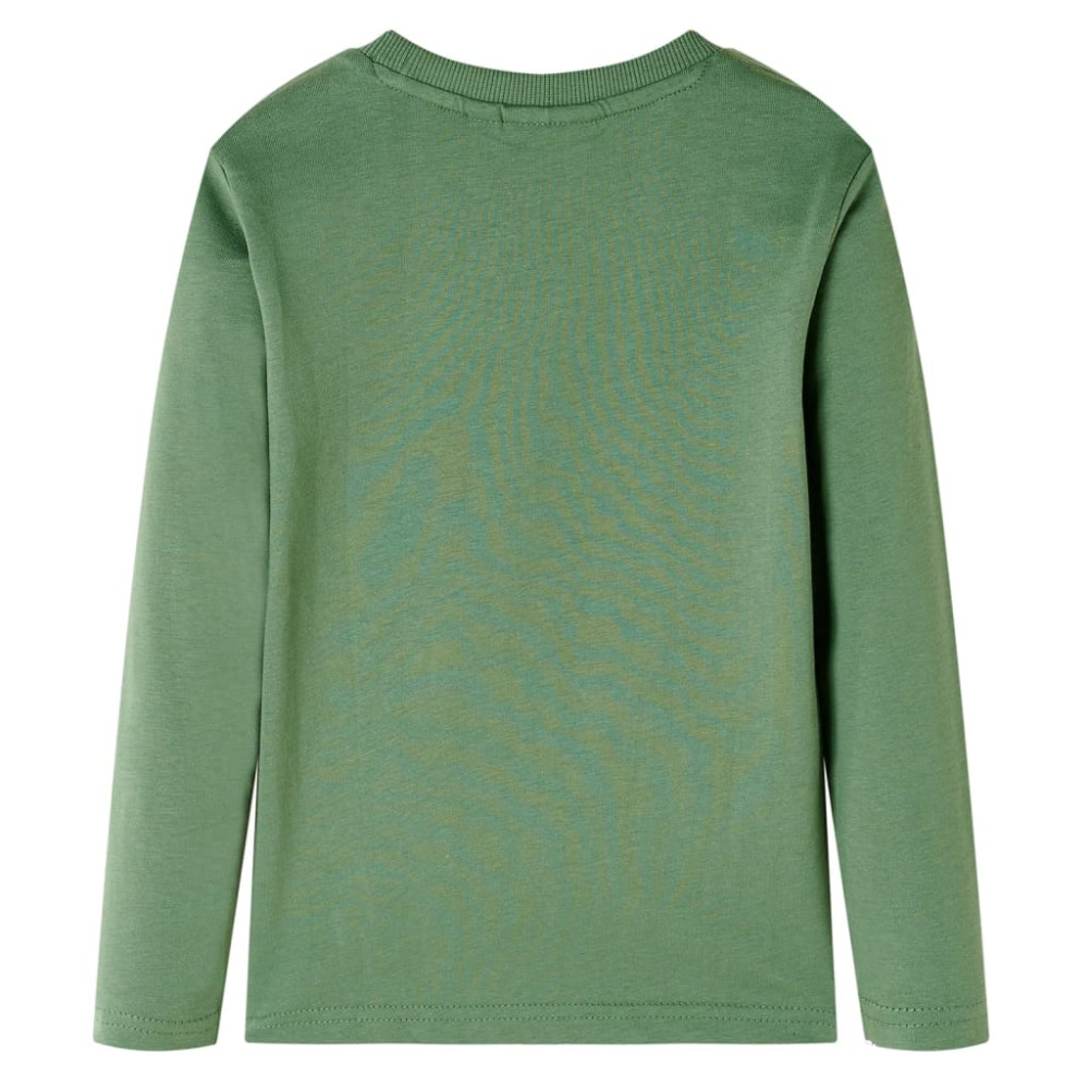 Produktbild för T-shirt med långa ärmar för barn ljus khaki 128