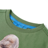 Produktbild för T-shirt med långa ärmar för barn ljus khaki 128
