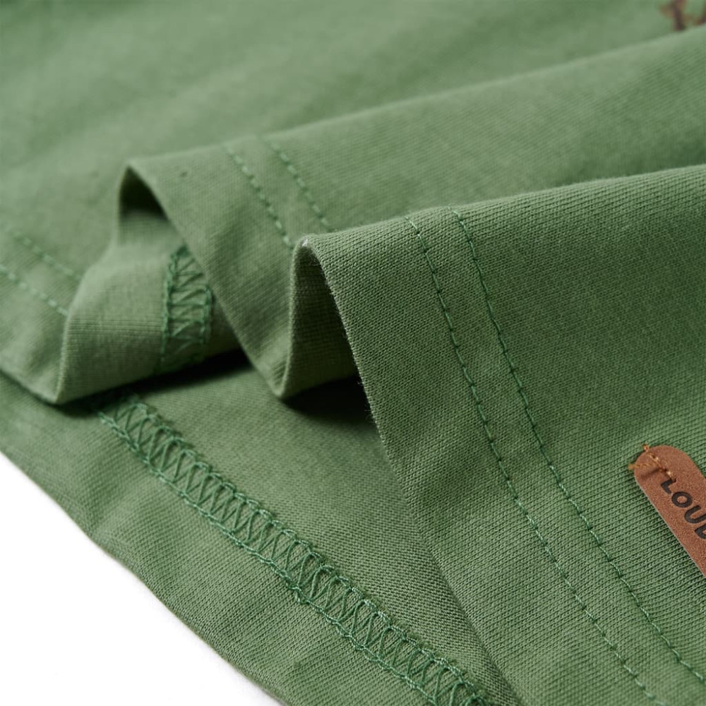 Produktbild för T-shirt med långa ärmar för barn ljus khaki 128