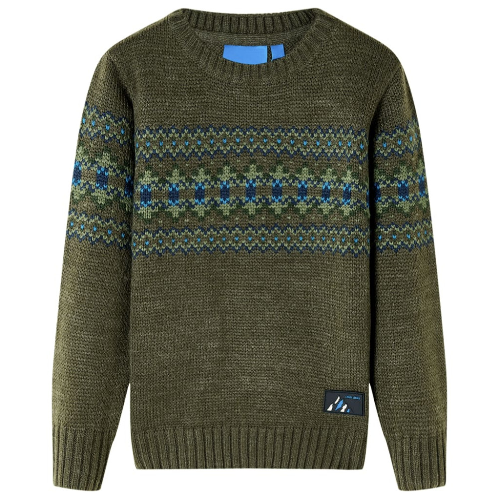 Produktbild för Stickad tröja för barn khaki 116