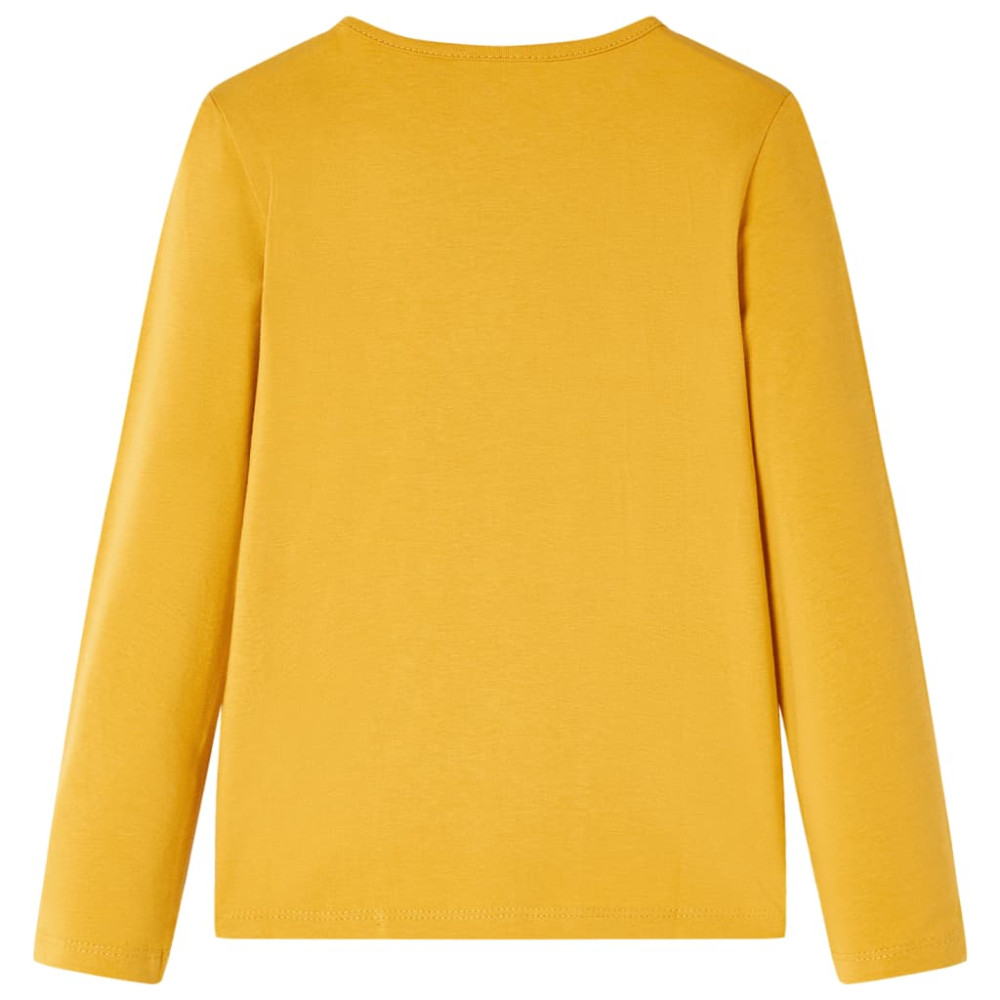 Produktbild för T-shirt med långa ärmar för barn mörk ockra 116