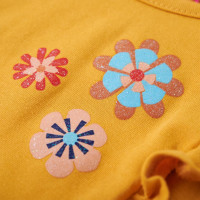 Produktbild för T-shirt med långa ärmar för barn mörk ockra 116
