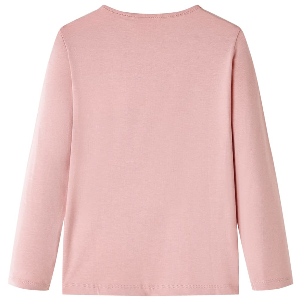 Produktbild för T-shirt med långa ärmar för barn ljusrosa 116