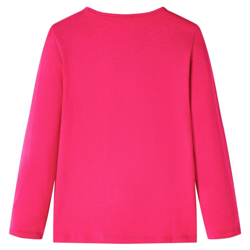 Produktbild för T-shirt med långa ärmar för barn stark rosa 116
