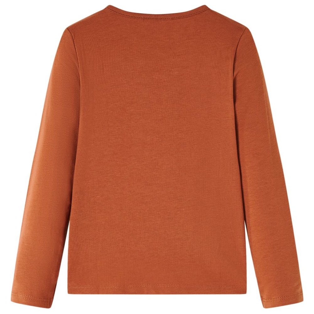 Produktbild för T-shirt med långa ärmar för barn konjaksbrun 116