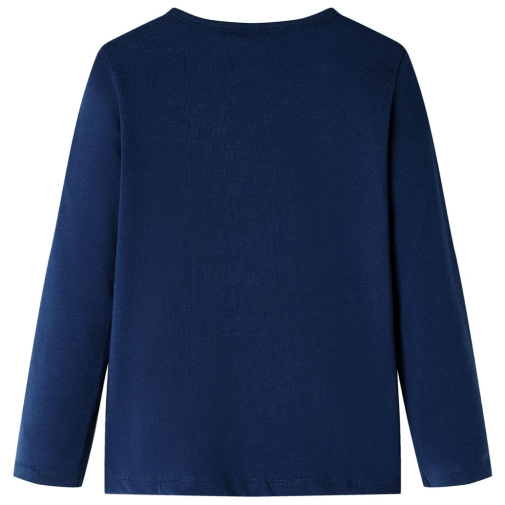 Produktbild för T-shirt med långa ärmar för barn marinblå 140