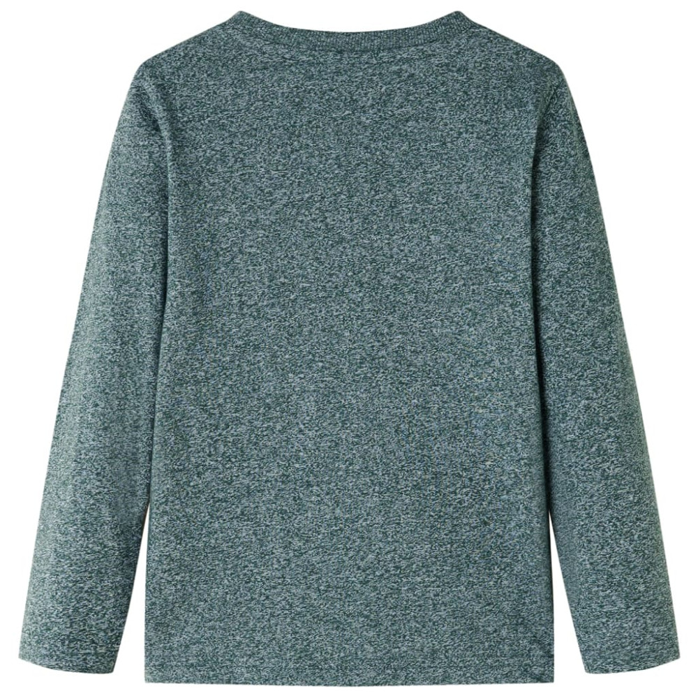 Produktbild för T-shirt med långa ärmar för barn mörkgrön melange 104