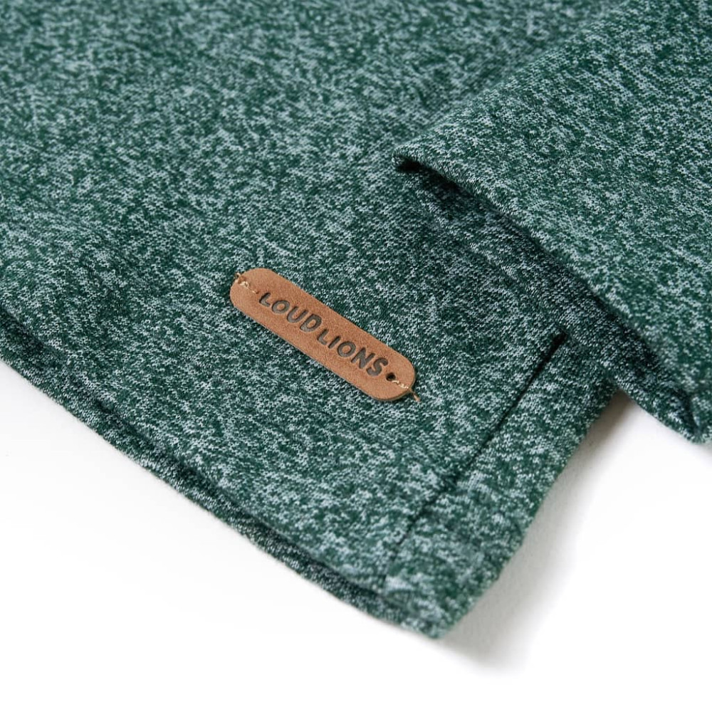 Produktbild för T-shirt med långa ärmar för barn mörkgrön melange 104