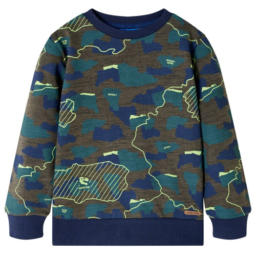 vidaXL Tröja för barn mörk khaki melange 140