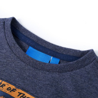 Produktbild för T-shirt med långa ärmar för barn blå melange 140