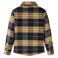 Produktbild för Flanellskjorta för barn gul och svart 92