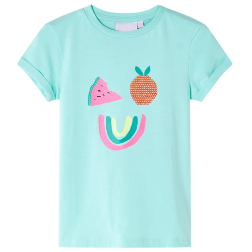 vidaXL T-shirt för barn ljus mintgrön 140