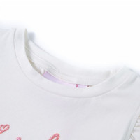 Produktbild för T-shirt med volangärmar för barn ecru 104