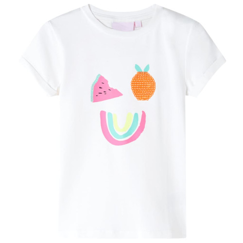 vidaXL T-shirt för barn ecru 140