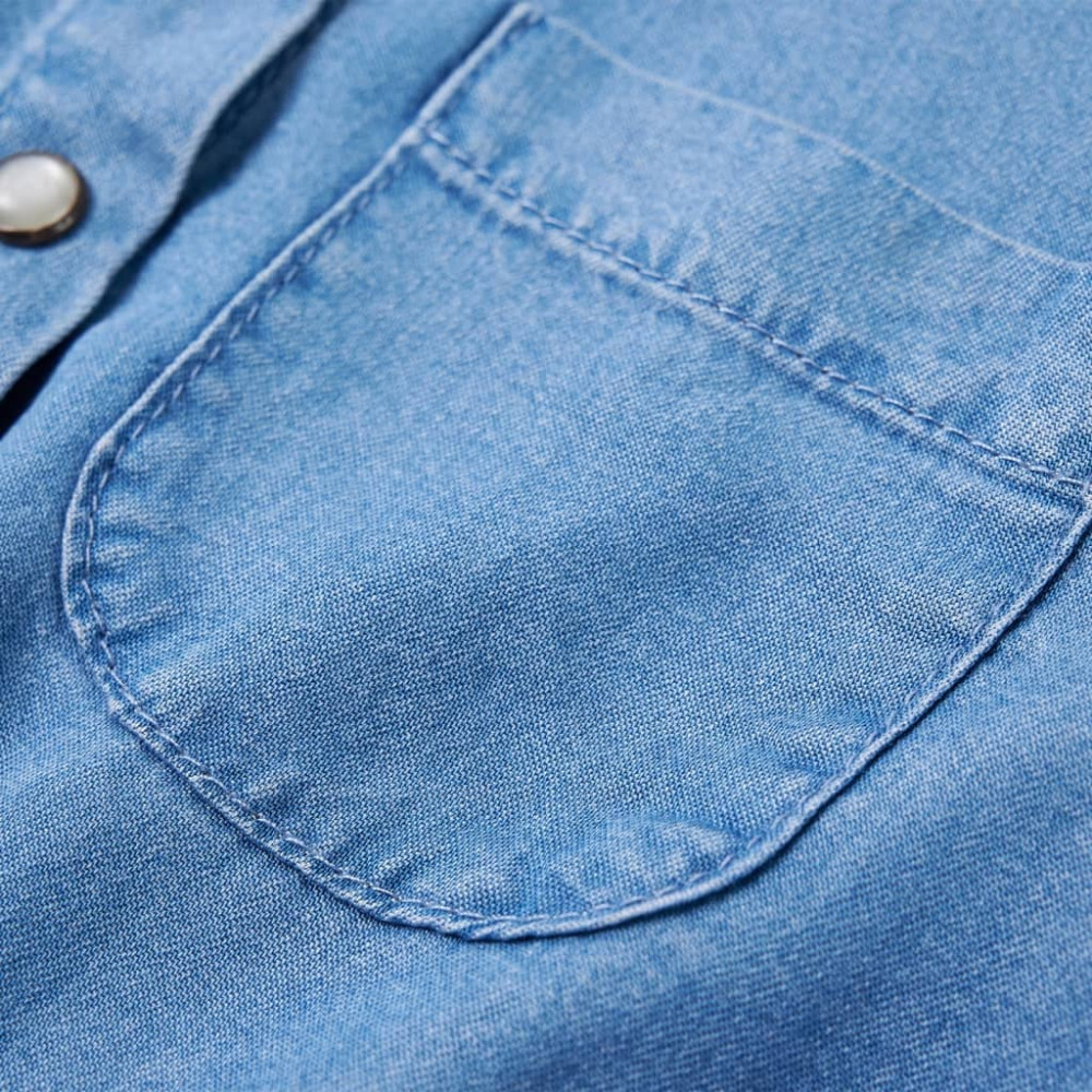 Produktbild för Klänning med långa ärmar för barn marin och denimblå 104