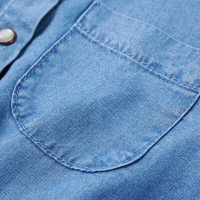 Produktbild för Klänning med långa ärmar för barn marin och denimblå 104