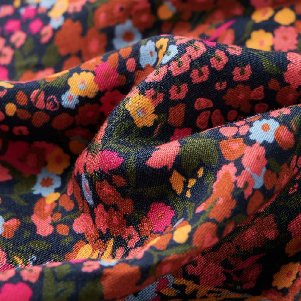 Produktbild för Klänning med långa ärmar för barn marin och denimblå 104