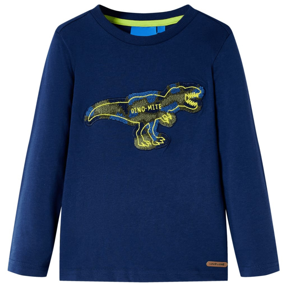 Produktbild för T-shirt med långa ärmar för barn marinblå 104