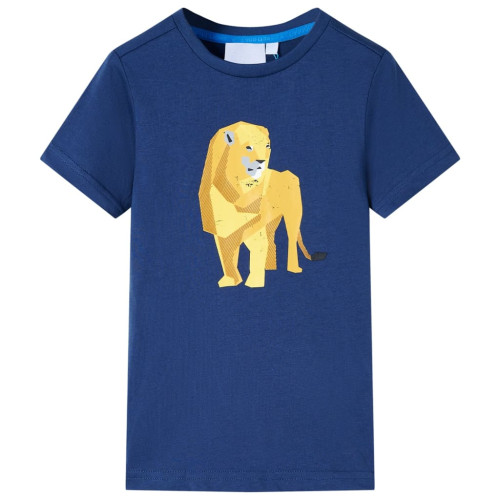 vidaXL T-shirt för barn mörkblå 92