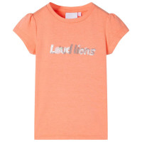 Produktbild för T-shirt med formade ärmar för barn neon orange 92