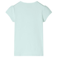 Produktbild för T-shirt med formade ärmar för barn ljus mintgrön 92