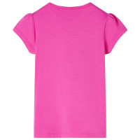Produktbild för T-shirt med formade ärmar för barn mörkrosa 116