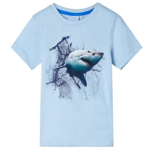 vidaXL T-shirt för barn ljusblå 128