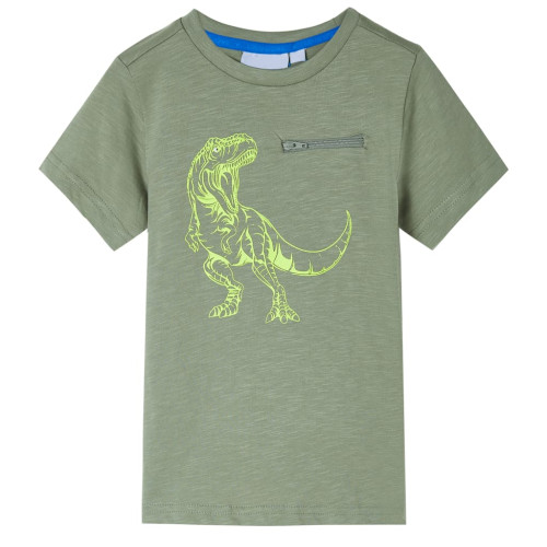 vidaXL T-shirt med korta ärmar för barn ljus khaki 116